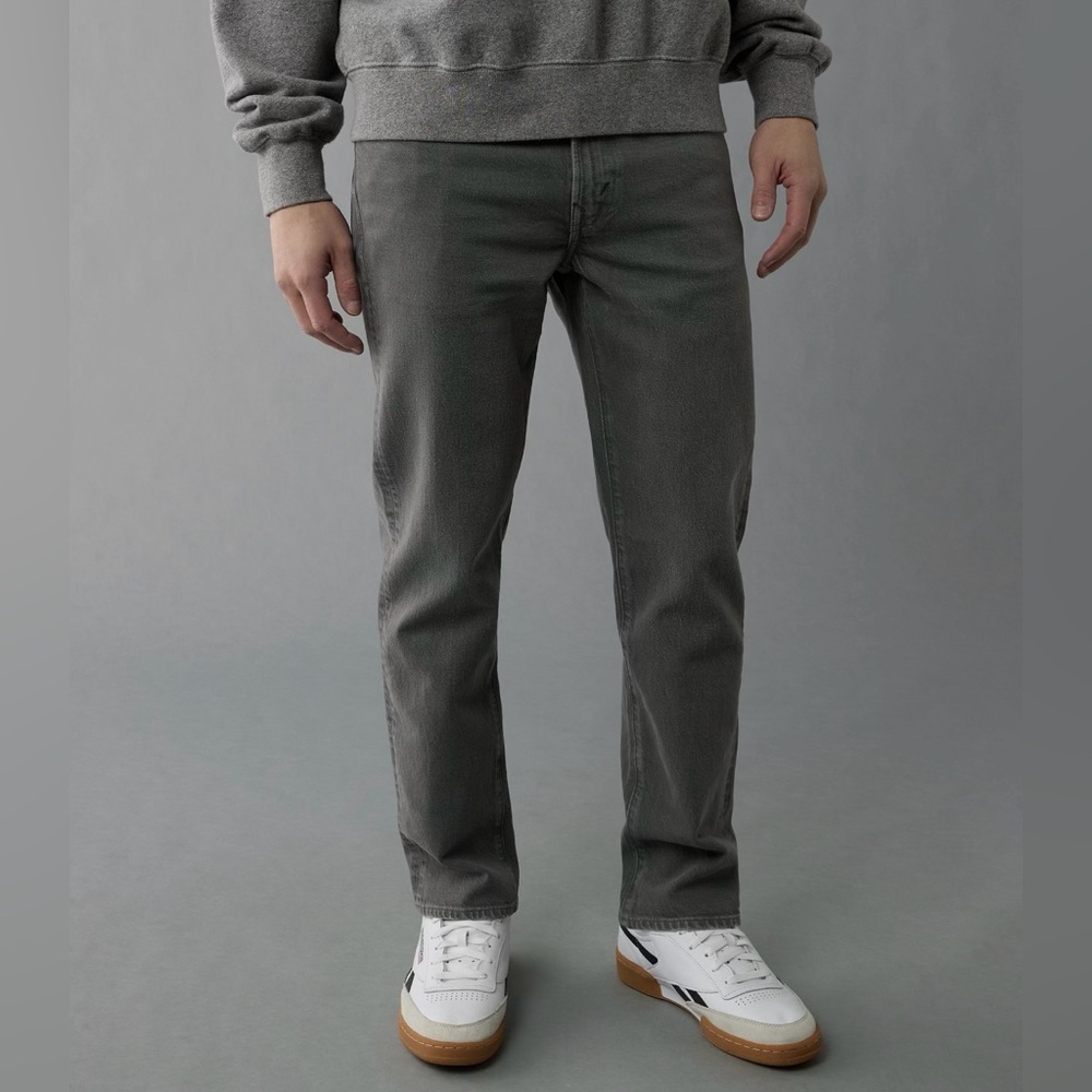 American Eagle Outfitters Men's Easy Flex Slim Straight Stone Gray Jeans